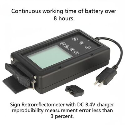 Continu werktijd van de batterij meer dan 8 uur Signal retroreflectometer met DC 8,4V-oplader en reproduceerbaarheid meetfout minder dan 3 procent